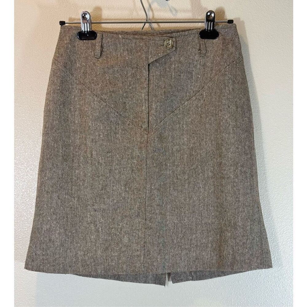 Vivienne Tam 100% Wool Brown Pencil Skirt Women’s Size 4